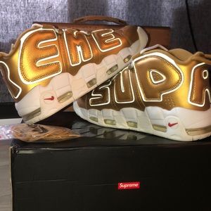 Nike x Supreme Collaboration: Air More Uptempo or "Suptempo" (color:gold)